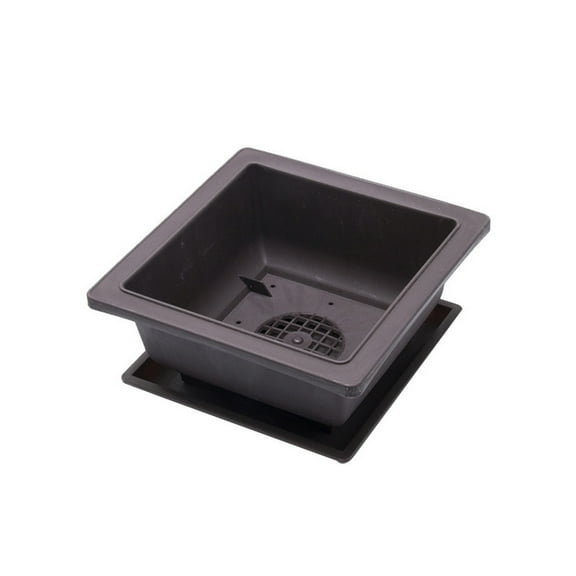 Clearance! Haidf Square Deep Bonsai Training Pots, Plastic Small Bonsai Planter with Drainage Tray, Plant Pots for Indoor Outdoor Garden Plants and Flowers, Flower Succulent Pots, 4.7 Inch, Brown