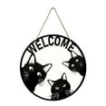 thumbnail image 1 of Clearance Hallo-ween Decorations,Door Hanging Decoration,Welcome Sign Welcome Cat Wooden Welcome Wreath Sign Wreath Door Hanging For Christmas Housewarming,Home Decor, 1 of 7
