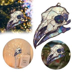 Clearance Halloween Crow Head Pendant Acrylic Hanging Decoration for Party