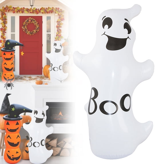 Clearance Halloween Decor Under $10 Halloween Standing Inflatable Pumpkin Windproof Inflatable Pumpkin Festival Theme Outdoor Courtyard House Prop,1PC
