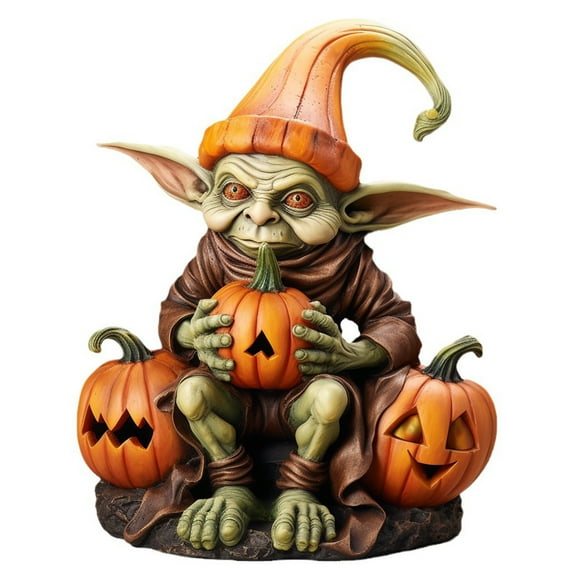 Clearance！Halloween Decoration Pumpkin Lamp Outdoor,Extraterrestrial and Pumpkin Lighting Decor,for Indoor Outdoor Garden Decoration,Desk Decor Garden Decorations, Resin Crafts for Halloween