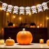Clearance! Halloween Decorations Skull Banner, 8PCS Skull Wall Flag, 1x Pre-tied string, Hanging Bat Banner for Halloween Party House Indoor Outdoor Decoration