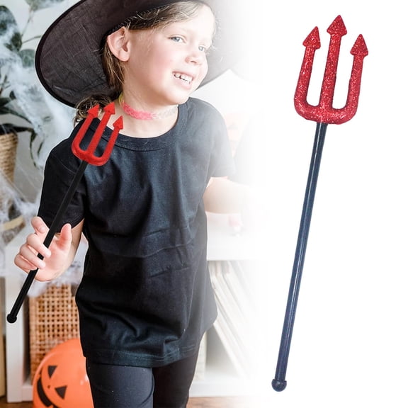 Clearance Halloween Devil Pitchfork Glitter Fork For Halloween Themed Prop Suitable For Halloween Night Costume Accessories,Office cabinet
