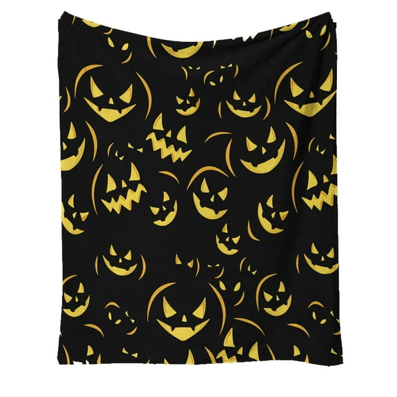 Halloween Flannel Fleece Throw Blankets,Pumpkin Lantern Printing Blankets,Soft Fuzzy Plush Halloween Themed Throw Blankets for Couch Sofa or Bed,for Children Men and Women