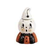 Clearance Halloween Ghost Candy Jar with Lid, Halloween Kooky Spook Ghost Figural, Canister Cookie Jar, Halloween Ghost Canister, Halloween Candy Bowl for Candy Storage Desk Shelf Home Decor Gift