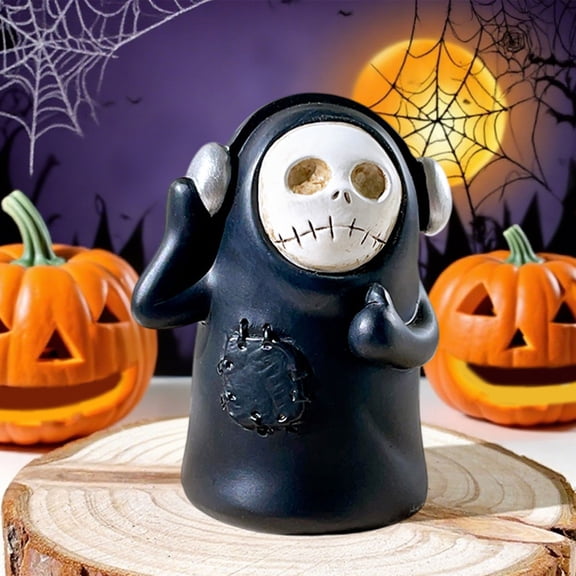 Clearance Halloween Ghost Statue,Mini Ghosts Small Scary Ghost Figurines,Spooky Halloween Home Decorations,Funny Coffee Table Centerpieces Shelf Mantel Display Ceramic Ornaments Indoor (B)