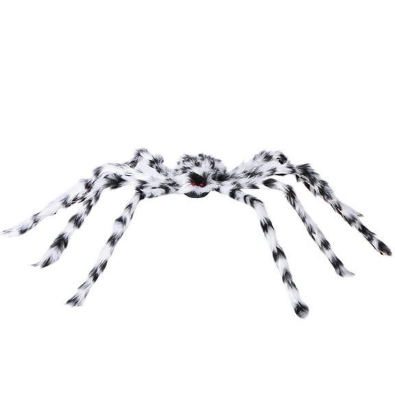 Hvmvliv Halloween Giant Fake Spider Giant Halloween Hairy Spider Realistic Scary White Spider Props Decoration For Indoor and Outdoor Decoration (90cm)