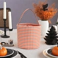 Clearance!!!Halloween Gingham Tote Basket New Jute Canvas Bucket