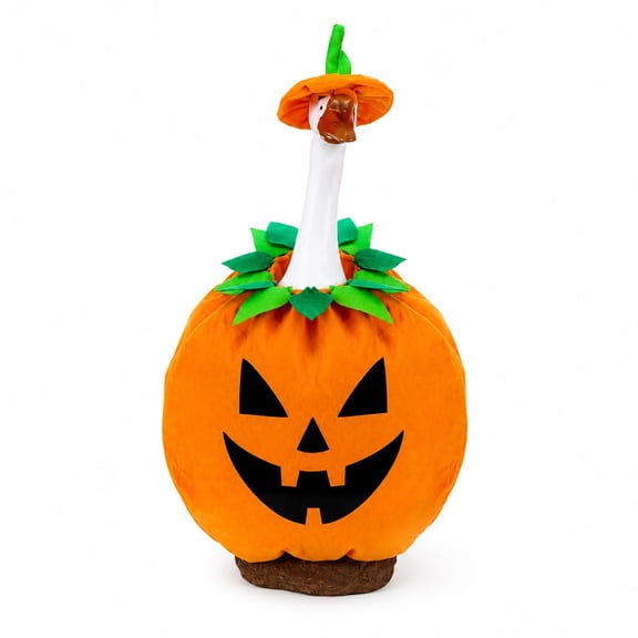 Clearance! Halloween Goose Outfit, Witch Hat Pumpkin Costume for 23 Inch Porch Goose, Yard Garden Lawn Decor for Outdoor Holiday Display