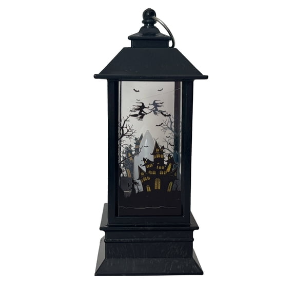 Clearance! Halloween Lanterns Decoration 2"X2"X5.1" Height Retro Hanging Lamp Halloween Witch Flameless Candle Holder With Transparent Pumpkins Lantern Gift For Home Trick Or Treat Party Supplies
