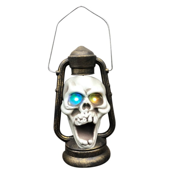 Halloween Led Skull Lamp,Skull Head Lamp,Skull Chandelier,Mini Led Lantern for Kids,for Fall Decor Halloween Indoor Outdoor,Portable Light Up Lantern for Halloween,Costume Party