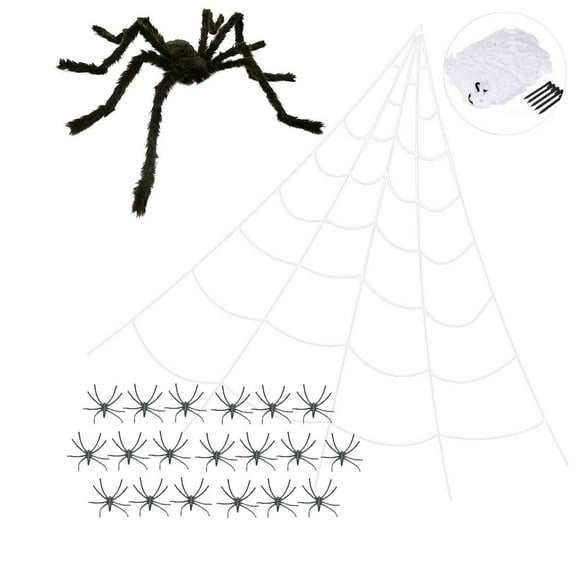 Halloween Spider Decorations,98.5in Halloween Spider Web,35 in Giant Spider,for Halloween Decorations Indoor,Outdoor and Yard Creepy Decor