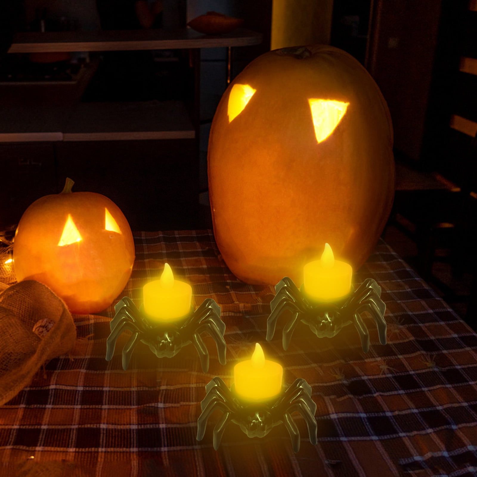 Clearance! Halloween Spider Tea Lights, Novelty LED Flameless Spider