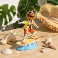 thumbnail image 1 of Clearance! Halloween Surfing Pumpkin Skeleton Figurine Tropical Hawaiian Resin Skull Surfer Statue Summer Beach Decor for Desk Table Shelf Party Home Display, 1 of 5