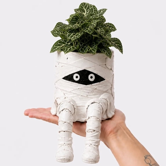 Clearance! Halloween Whimsical Hanging Leg Planter, Resin Succulent Garden Pot, Mummy