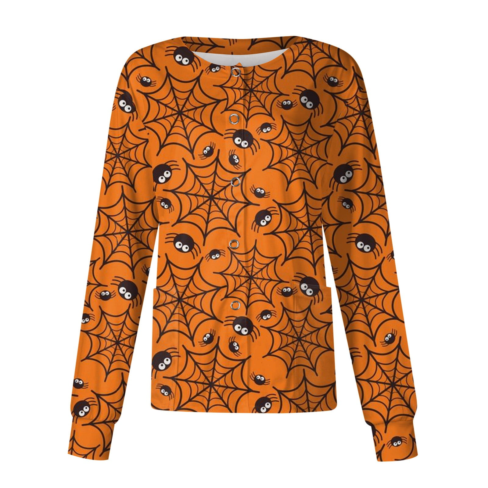 Clearance Halloween Women's Top Women Long Sleeve Pattern Pocket
