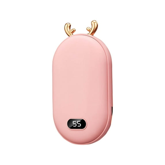 Clearance!Hand Warmers Rechargeable - 5200mAh Magnetic Electric Hand Warmer, 20Hrs Warmth, LED Digital Display, 4 Heating Levels Portable Pocket Heater, Reusable Handwarmers(Pink With elk antlers)