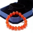 thumbnail image 1 of Clearance!Handmade Gemstone Stretch Elastic Bracelet Crystal Healing Reiki Nature's Beauty and Spiritual Essence Unisex (10mm, Carnelian), 1 of 8