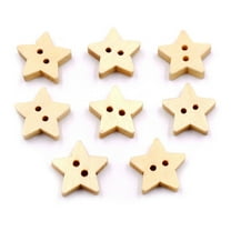 Clearance Handmade buttons under $5,100Pcs Star Shape 2 Holes Wooden Buttons Painting Sewing Scrapbooking Decoration 1PC