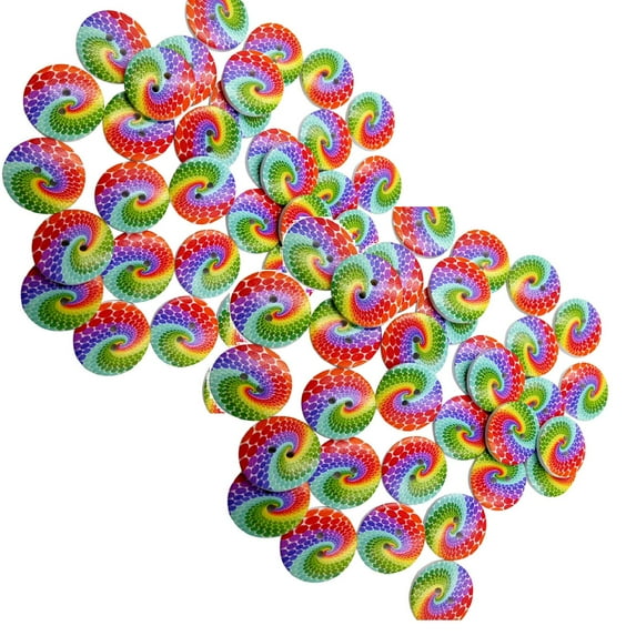 Clearance Handmade buttons under $6,15mm 100pcs Buttons 2 Scrapbooking Sewing Rainbow Pattern Holes Wooden Crafts Home DIY 2PC