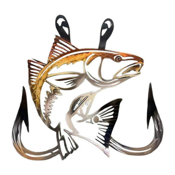 Clearance Hangs under $5,Metal Fish Wall Art Decor Hanging Fish Cabin Decor Vintage Fish Decor For Home Living Room Bedroom Farmhouse Garden Artwork Gift