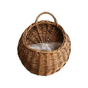 Clearance Under 5$ Handmade Straw Woven Flower Basket, Dienrx Plant Basket Indoor .8X10. "Woven Wicker Plant Basket Round Plant Basket with Handle Basket