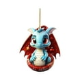 Clearance! Hangs under1 Christmas Cute Dinosaur Egg Pendant Mini Blue