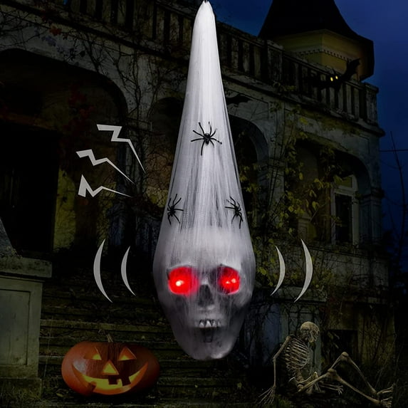 Clearance Hangs under $10,Halloween Decorations Halloween Decor Outdoor And Indoor Halloween Skeleton Voice Activated Decorations With LED Red Eyes&
