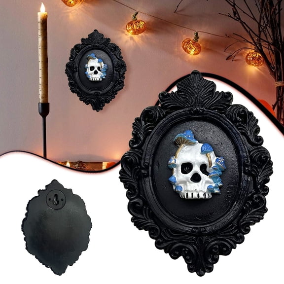 Clearance Hangs under $10,Halloween Gothic Wall Decor Gothic Wall Kit Wall Sculptures Black Frame Halloween Decorations Indoor (Black)