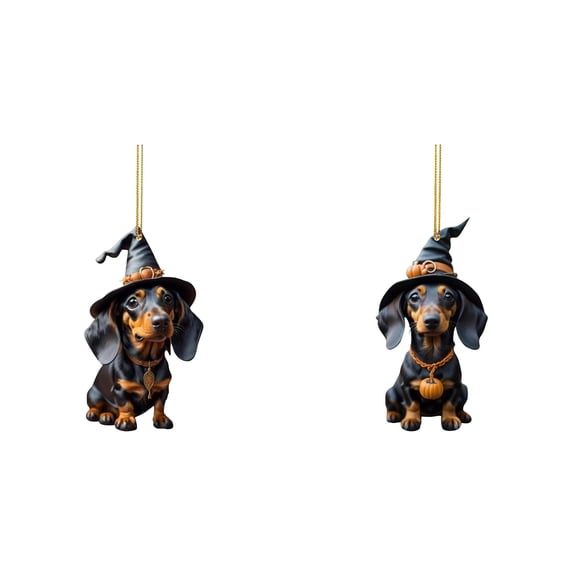 Clearance Hangs under $5,24024 New Halloween Pumpkin Dog Car Rearview Decoration Pendant Acrylic Flat Car Interior Pendant Decoration