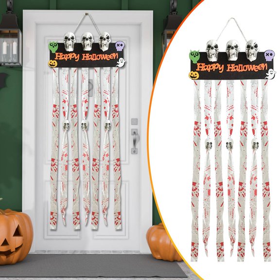 Clearance Hangs under $5,Halloween Products Festival Bars KTV Scene Decoration Props Heads Door Curtains Hanging Ornaments