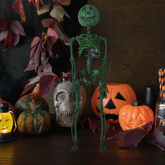 Clearance Hangs under $5,Halloween Pumpkin Skeleton Props Decoration Frame Human Skeleton
