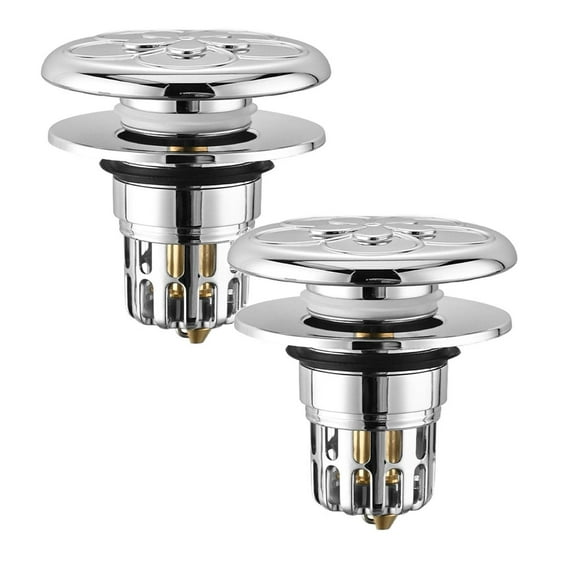 Clearance Hardware adapter under $5,Up Bathtub Stopper Drain 2 In 1 Brass Core Hair Catcher Strainer Bathroom Easy Installation Brass Core Wash Basin Plug Drain For 1.3" To 1.57" Hole 2PC