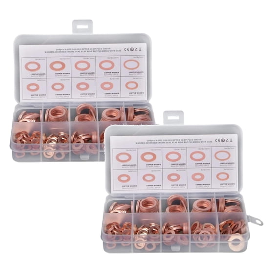 Clearance Hardware adapter under $9,200Pcs Copper Washer Gasket Set Crush Washer Gasket Assortment Set 6 Sizes Crush Washer Assortment M5 M6 M8 0 4 Metric 2PC