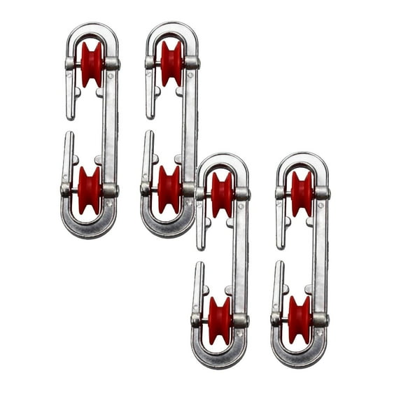 Clearance Hardware adapter under $20,2p C Plastic Aluminum Clothesline Separator Spreader Pulley For Long Clothesline And Heavy Loads 2PC