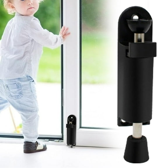 Clearance Hardware door stopper under $5,Door And Window Barn Spring Fence Spring Door Hook And Gate Hinges Spring Hinge Spring Barrel Slide Alloy Black 1PC