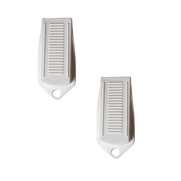 Clearance Hardware door stopper under $5,Large Rubber Door Stopper Wedge Door Jam Catcher Block Home Office White Grey 2PC