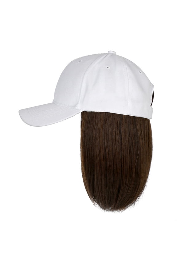 Clearance! Hassda Baseball Cap with Hair Extensions Straight Short Bob Hairstyle Removable Wig Hat for Woman Girl Ash Blonde Mix Bleach Blonde Clearance Sale