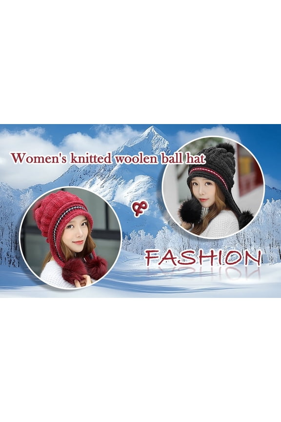 Clearance! Hassda Hat Fashion Hats Women Keep Winter with Hair Hemming Knitted Warm Baseball Caps Clearance Sale