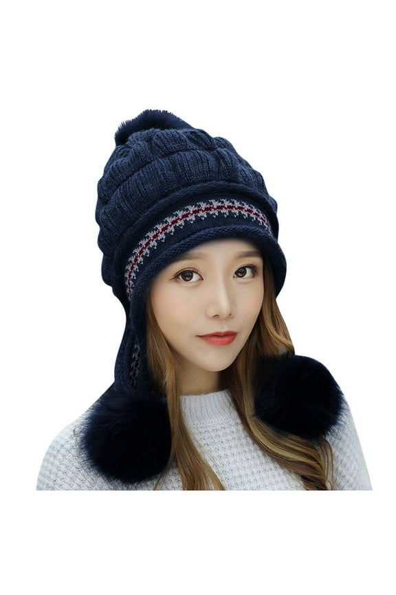 Clearance! Hassda Hat Fashion Hats Women Keep Winter with Hair Hemming Knitted Warm Baseball Caps Clearance Sale