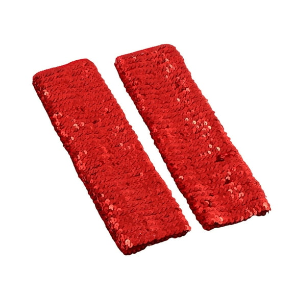 Women's Sparkly Sequin Gloves, Fingerless Long Glove with Elastic Fit for Party Costumes, Glitter Evening Gloves for Concerts and Prom, Stretchy Satin Gloves for Cosplay and Special Events - Red