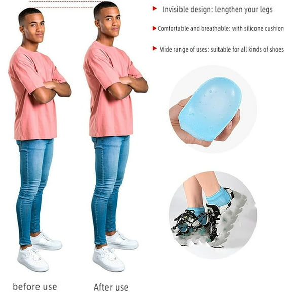 Clearance! Hassda Rizzsoles Rizzsoles Height Max Socks Rizzsoles Height Max Insoles 3 Inches Rizzsoles 3 Inches Half Height Increase Insoles Unseen Shoe Lift Heel Pads Foot Socks Clearance Sale