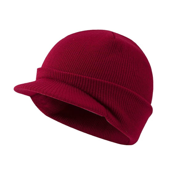 Clearance! Hassda Winter Hats For Men Winter Beanie W/Visor & Earflaps For Men Outdoor Fleece Hat Scarf Set Warm Hats For Men