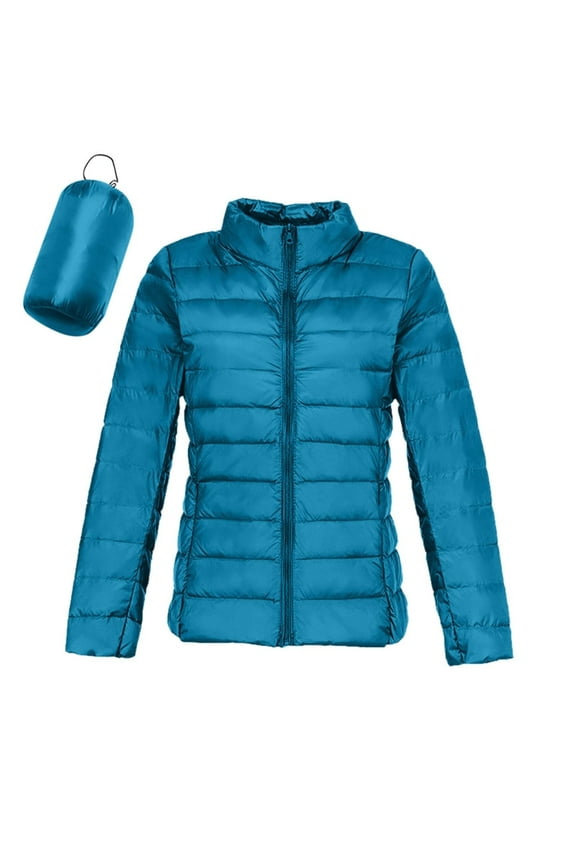Clearance! Hassda Winter Jackets for Women Puffer Jacket For Womens Foldable Packable Light Weight Down Jacket Womens Jacket Winter Jackets for Women Trendy Blue M