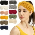 thumbnail image 1 of Clearance! Hassda Womens Winter Headbands Fuzzy Lined Ear Warmer Cable Knit Thick Warm Crochet Headband Gifts Clearance Sale, 1 of 4