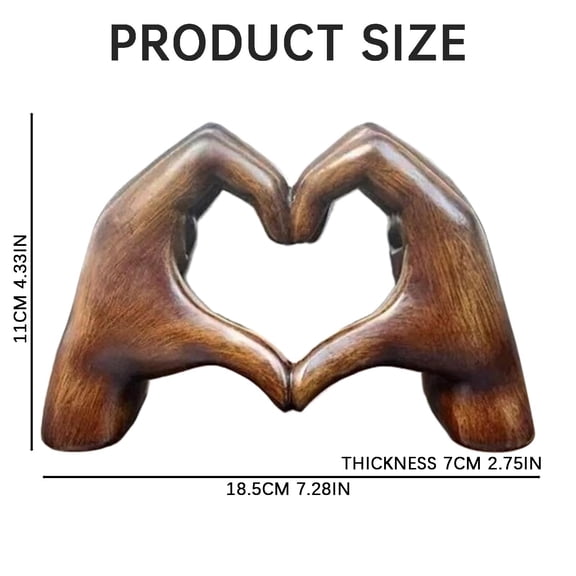 Clearance! Heart Hands Sculpture Wooden Hearts Hand Sculptures,love Gesture Resin Statue Home Living Room Desktop Ornament