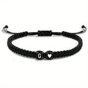 Heart Initial Bracelets 26 Letters Initial Bracelet A-Z Braided Braceletsm Y7Y6