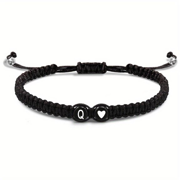 Heart Initial Bracelets 26 Letters Initial Bracelet A-Z Braided Bracelets✨m G6T7