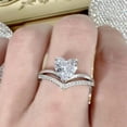 thumbnail image 1 of Clearance Heart Shaped Zirconia Diamond Ring Proposal Engagement Ring Fashion Fine Jewelry, 1 of 6