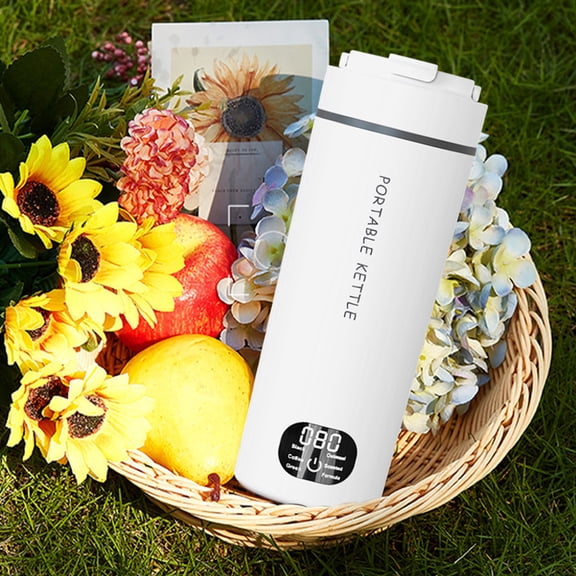 Clearance! Heated Coffee Mug Travel Mug Smart Temperature Display Mug Heated Coffee Mug For Coffee And Tea Temperature Control Mug Travel Heating Cup Electric Heating Cup For Coffee In Car
